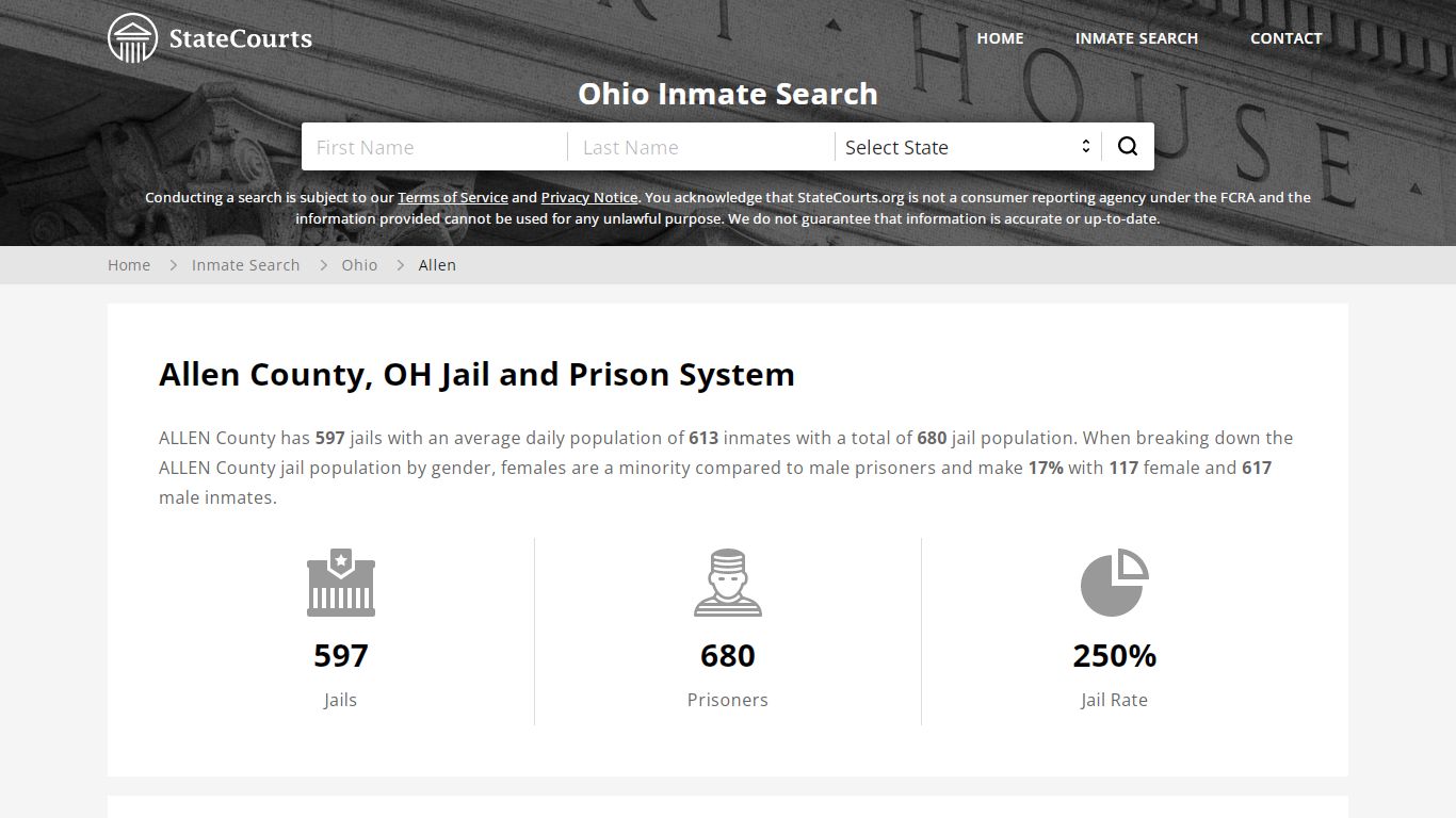 Allen County, OH Inmate Search - StateCourts