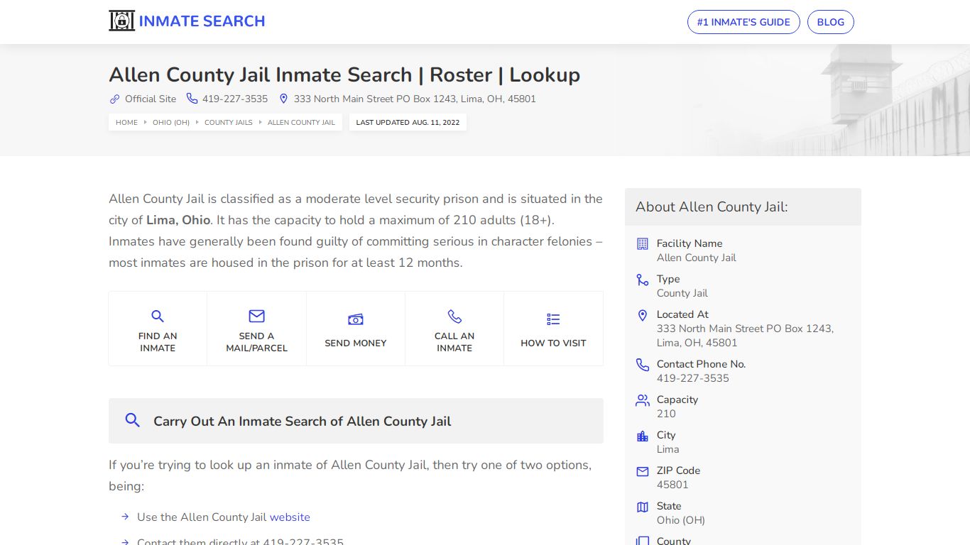 Allen County Jail Inmate Search | Roster | Lookup