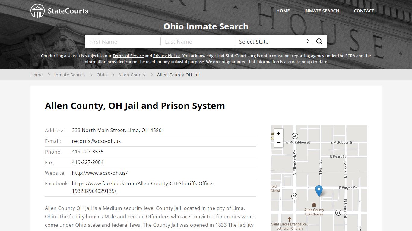 Allen County OH Jail Inmate Records Search, Ohio - StateCourts